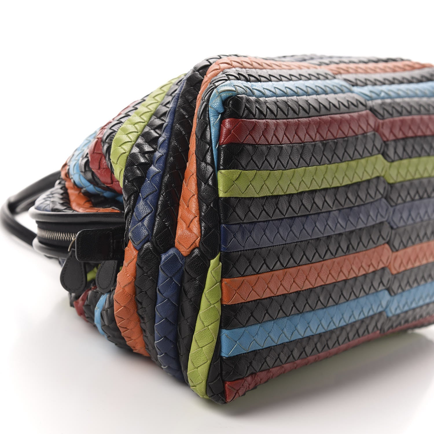 Bottega Veneta Shiny Goatskin Intrecciato Frame Bowling Bag Multicolor 7 of 12