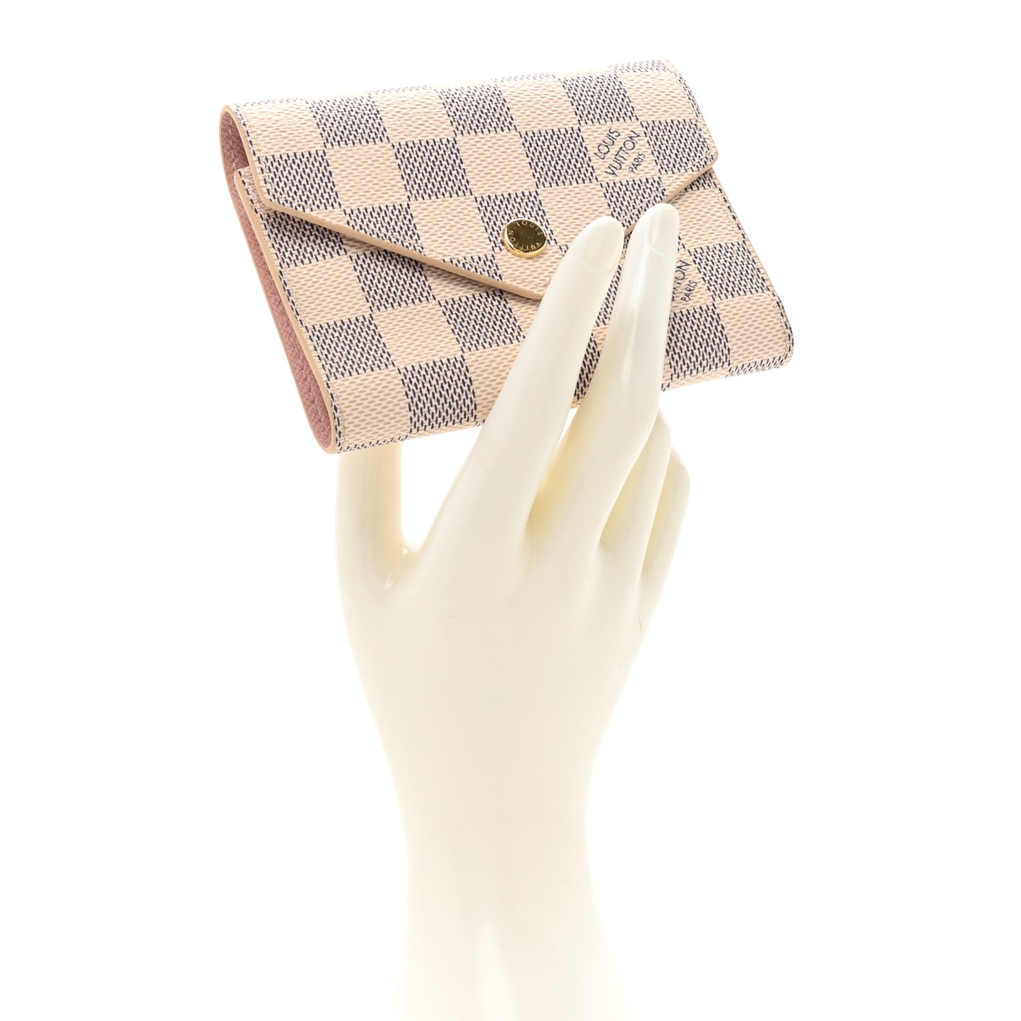 Damier Azur Victorine Wallet Rose Ballerine