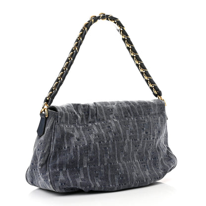 Fendi Denim Zucca Mia Shoulder Flap Blue 2 of 9