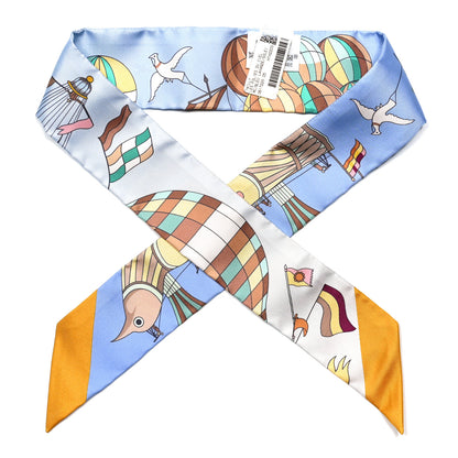 Hermes Silk Les Folies Du Ciel Twilly Bleu Lavande Soleil 1 of 4