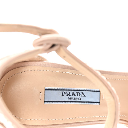 Prada Satin Crystal Triangle Logo 40/135mm Platform Sandals 36 Alabastro 8 of 8