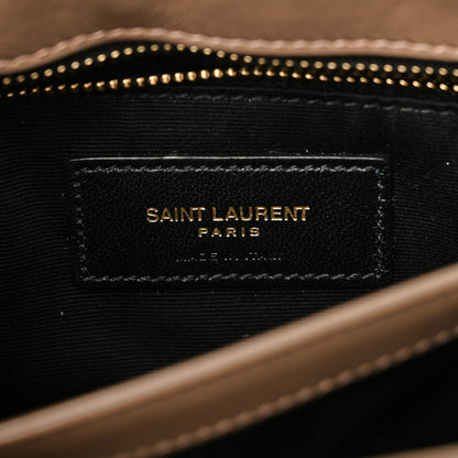 Saint Laurent Calfskin Y Quilted Monogram Toy Loulou Crossbody Bag Dark Beige 5 of 9