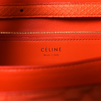 Celine Snakeskin Classic Box Flap Orange 6 of 10