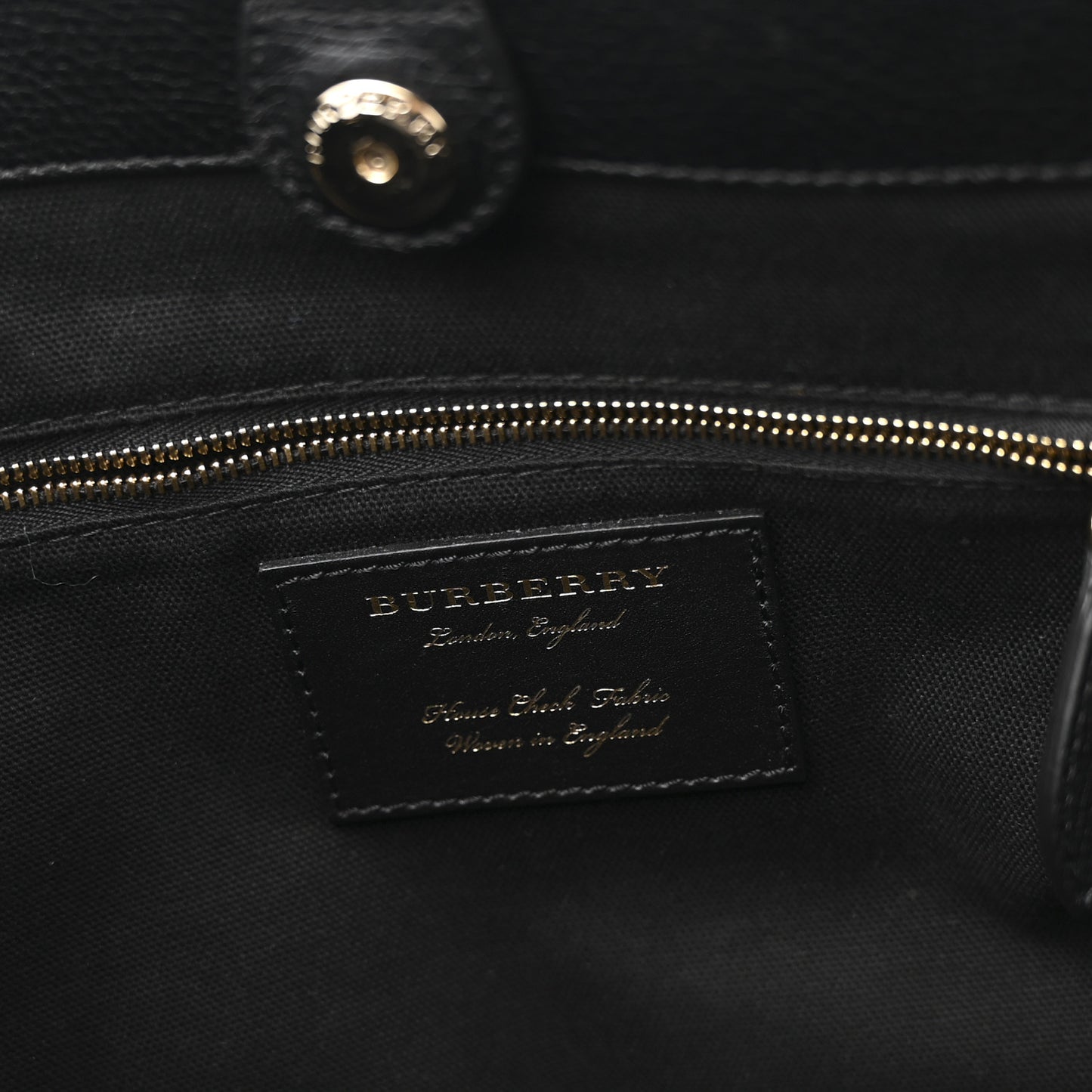 Grainy Calfskin House Check Small Canterbury Black