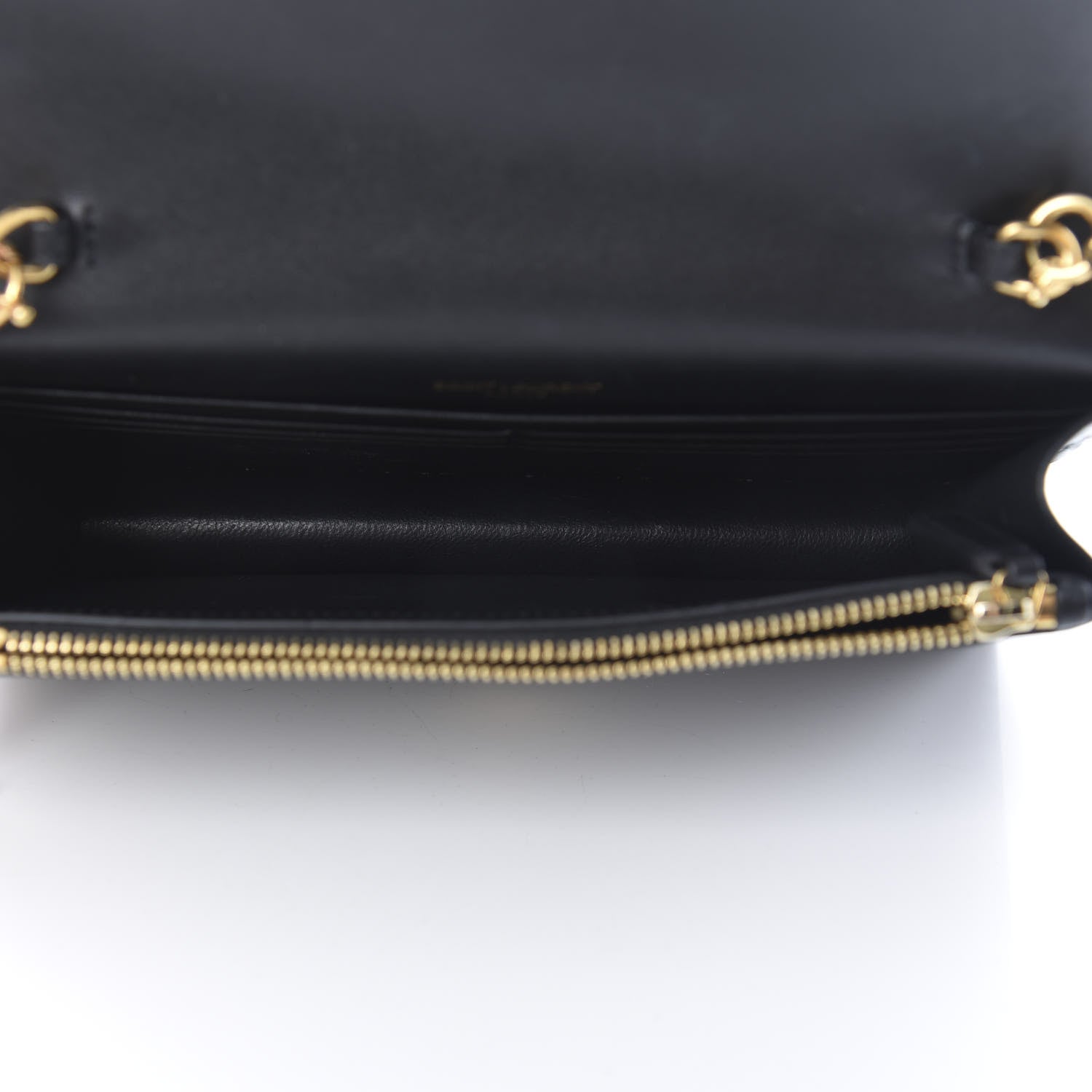 Saint Laurent Smooth Calfskin Classic Monogram Kate Tassel Chain Wallet Black 5 of 14