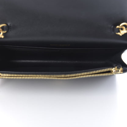 Saint Laurent Smooth Calfskin Classic Monogram Kate Tassel Chain Wallet Black 5 of 14