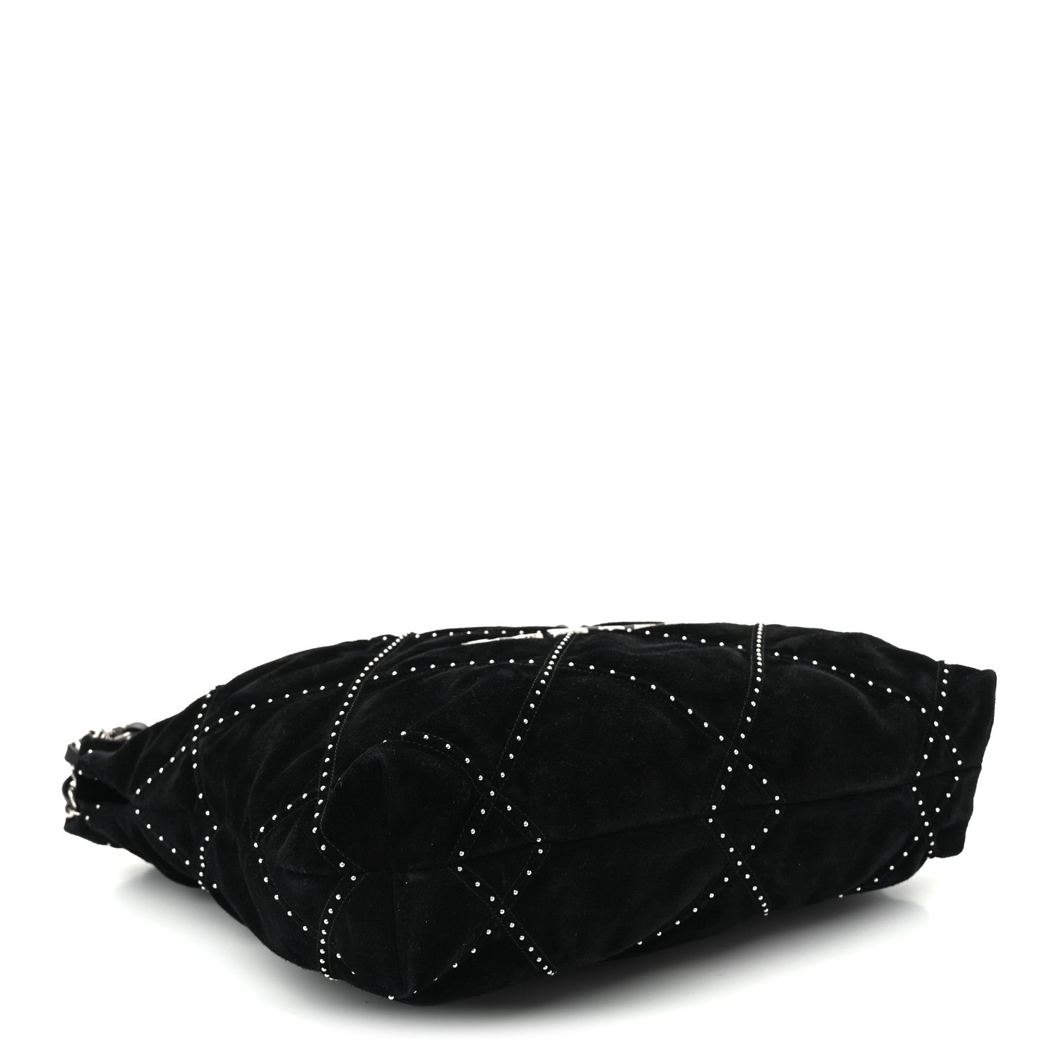 Chanel Suede Quilted Studded Small Chanel 22  Black 3 of 10
