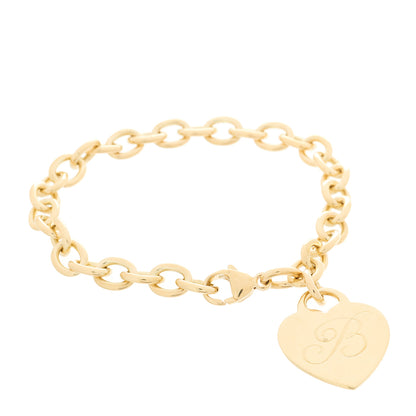 Tiffany 18K Yellow Gold Heart Tag Charm Bracelet 1 of 4