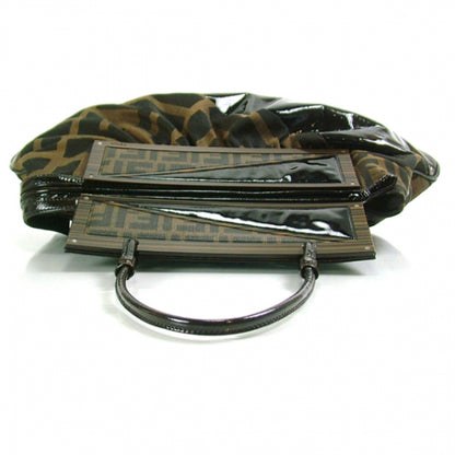 Fendi Zucca Spalmati Patent To You Convertible Clutch Tobacco 4 of 10