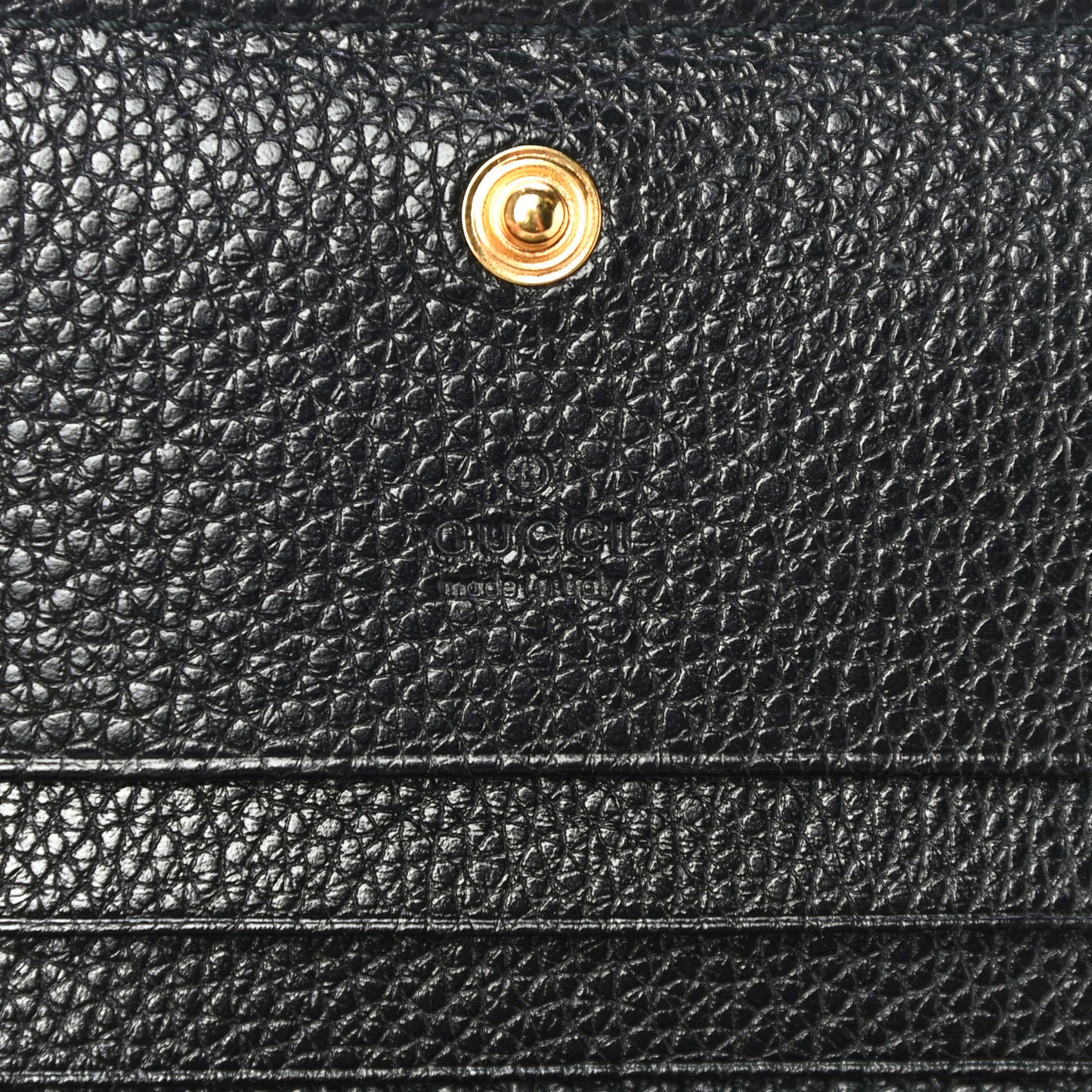 Grainy Calfskin Zumi Chain Card Case Wallet Black