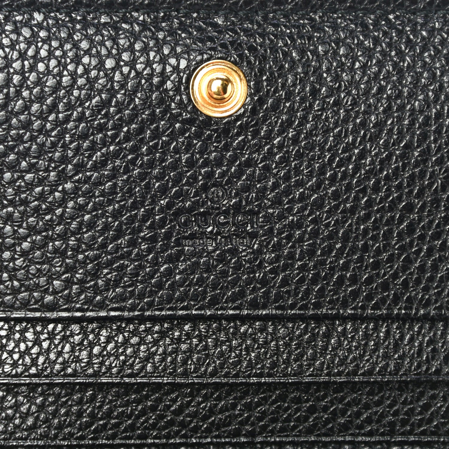 Gucci Grainy Calfskin Zumi Chain Card Case Wallet Black 6 of 10