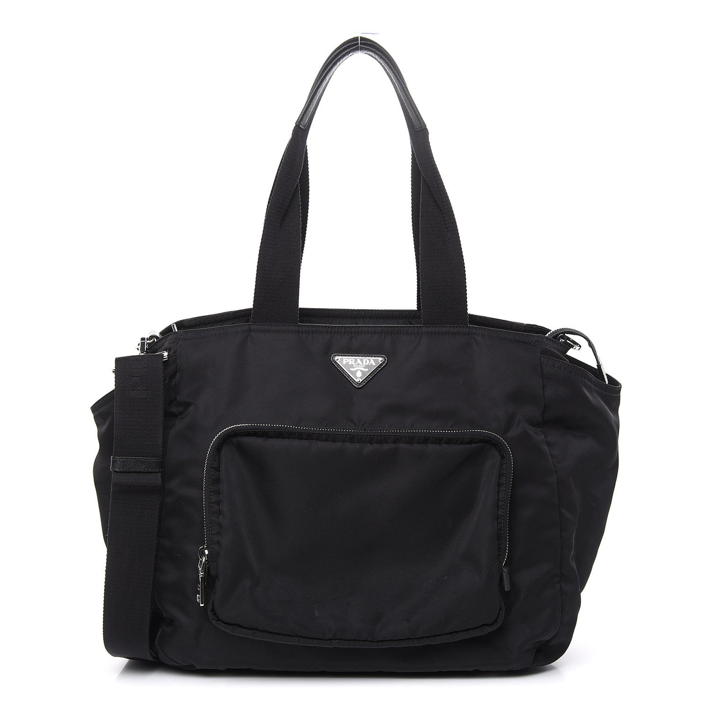 Tessuto Nylon Vela Diaper Bag Black