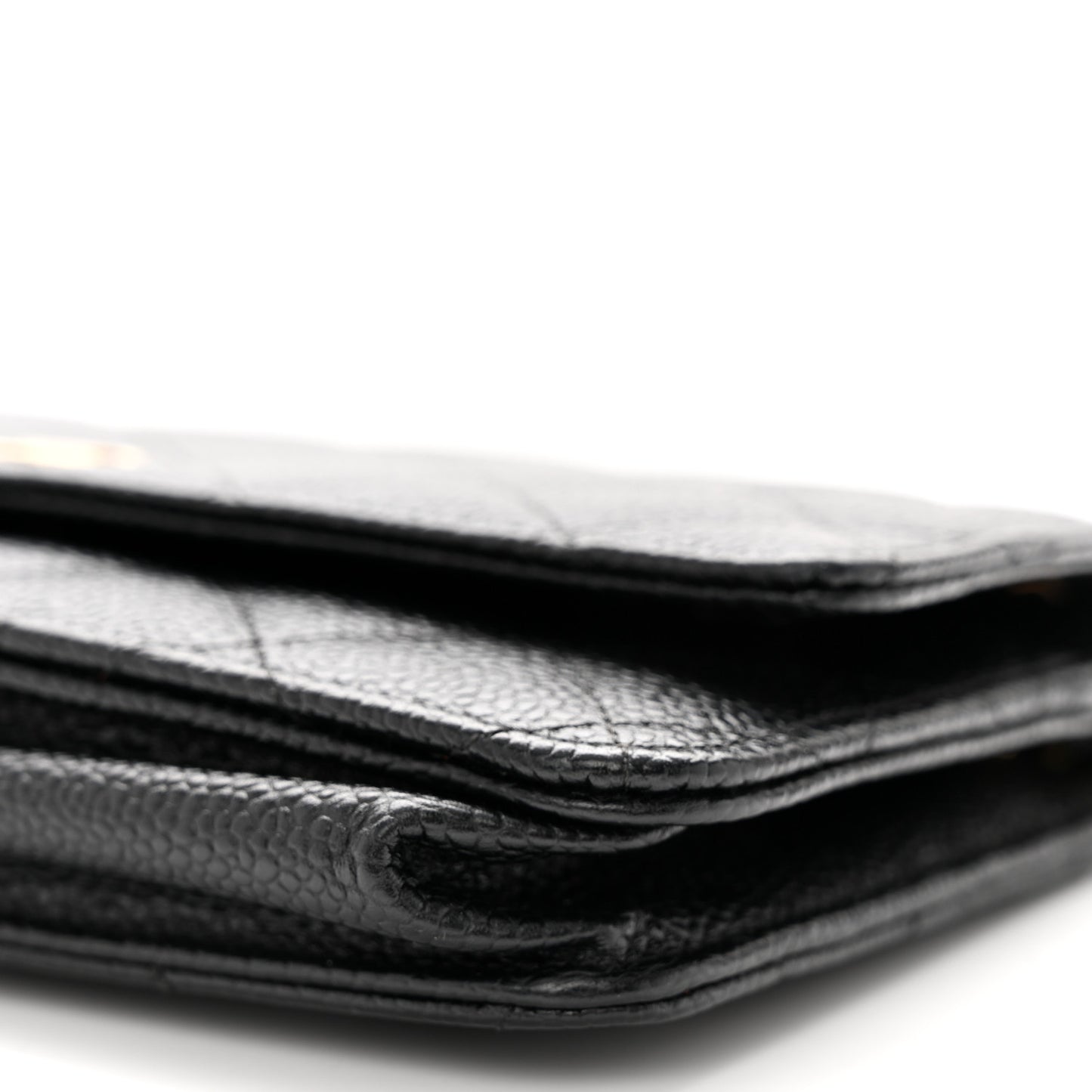 Caviar Quilted Wallet on Chain WOC Black
