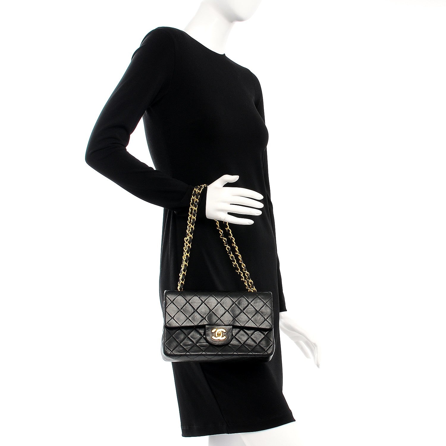 Chanel Lambskin Quilted Small Double Flap Black 2 of 9
