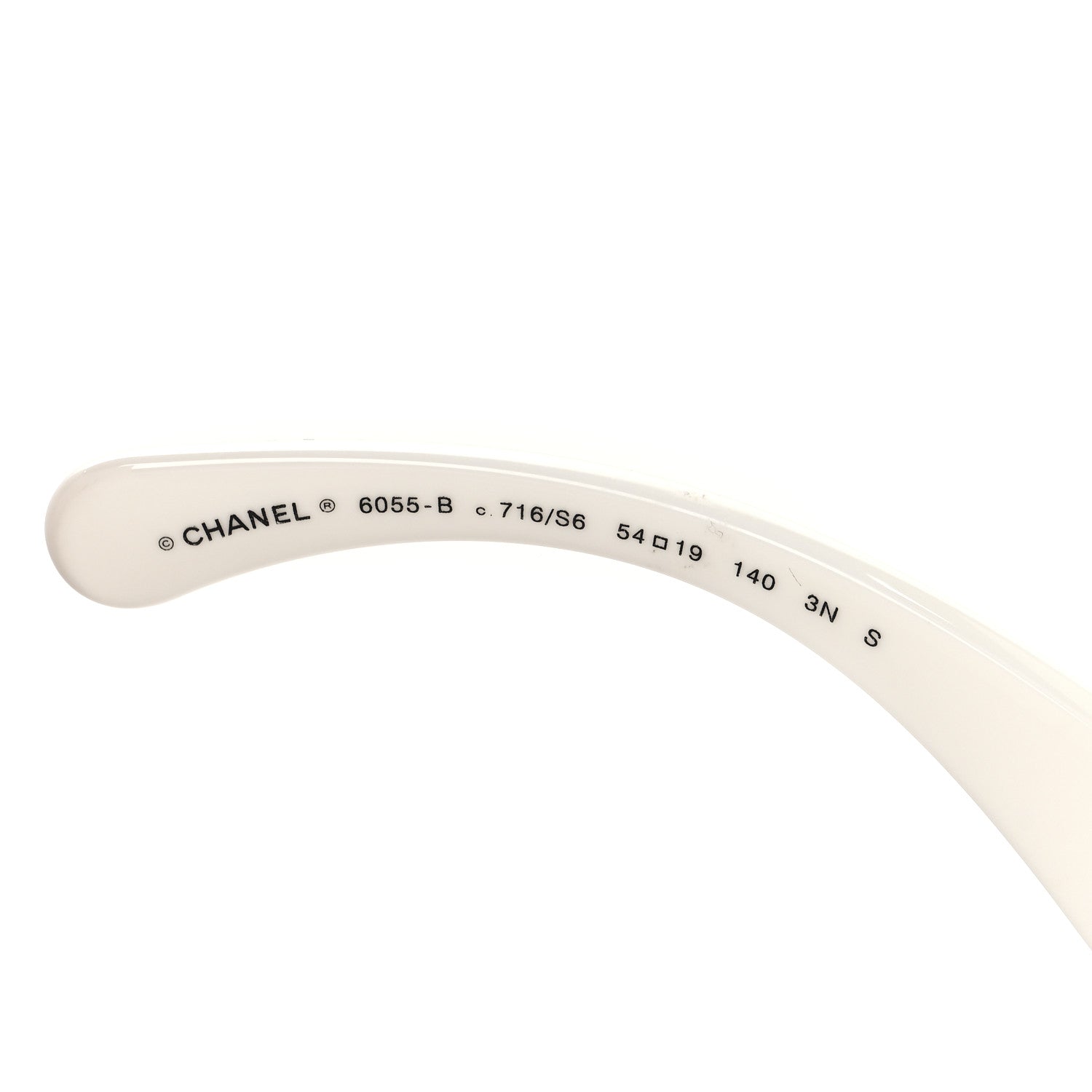 Chanel Acetate Metal Crystal Square Folding Sunglasses 6055-B White 5 of 8