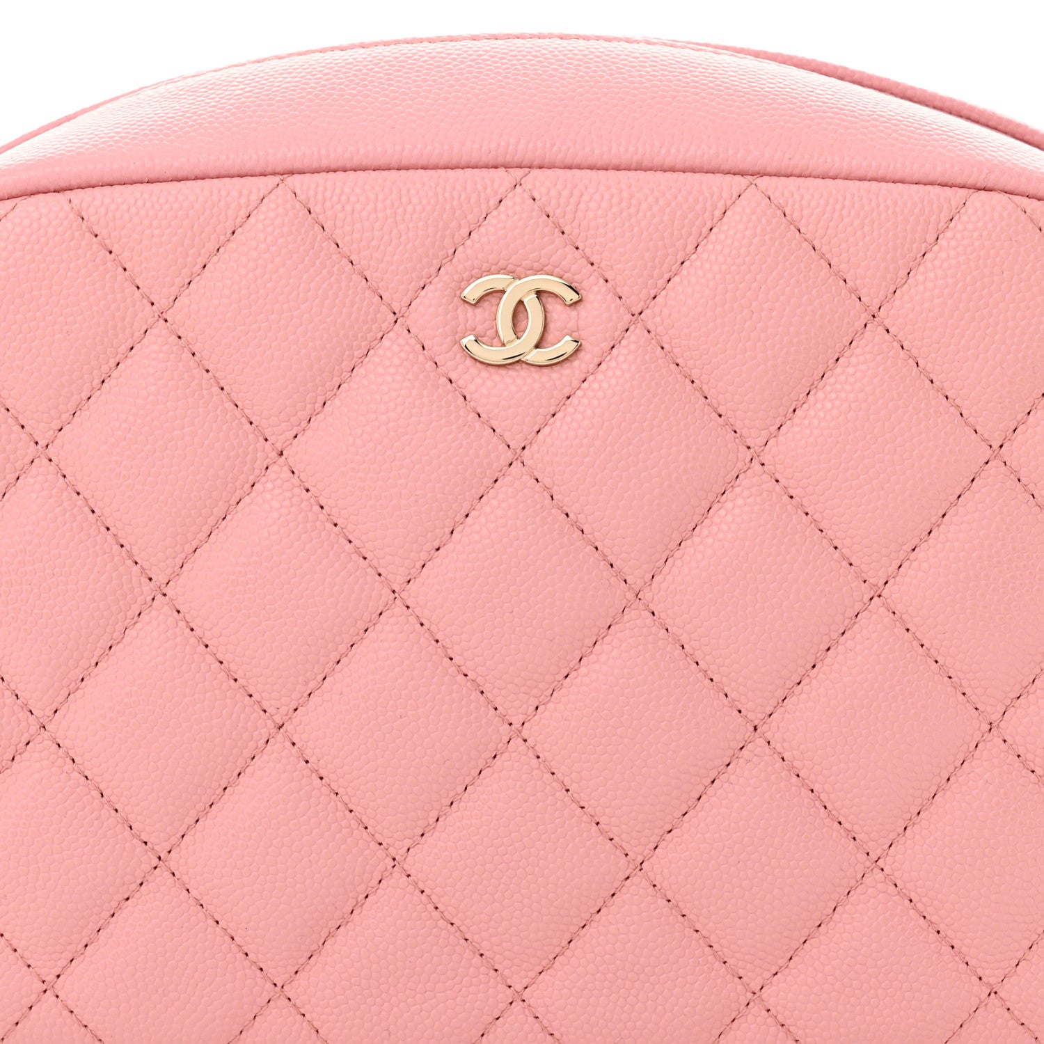 Chanel Caviar Quilted Medium Curvy Pouch Cosmetic Case Light Pink 8 of 10
