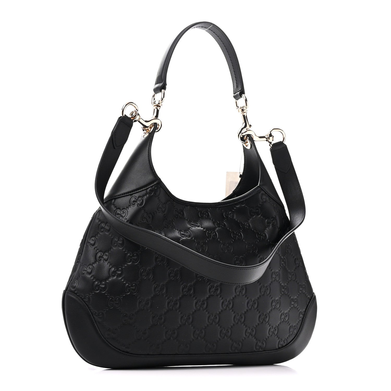 Gucci GG Calfskin Embossed B Medium Shoulder Bag Arabella Black 3 of 10