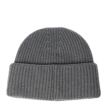 Chanel Wool Cashmere CC Beanie Hat Grey Orange 2 of 9