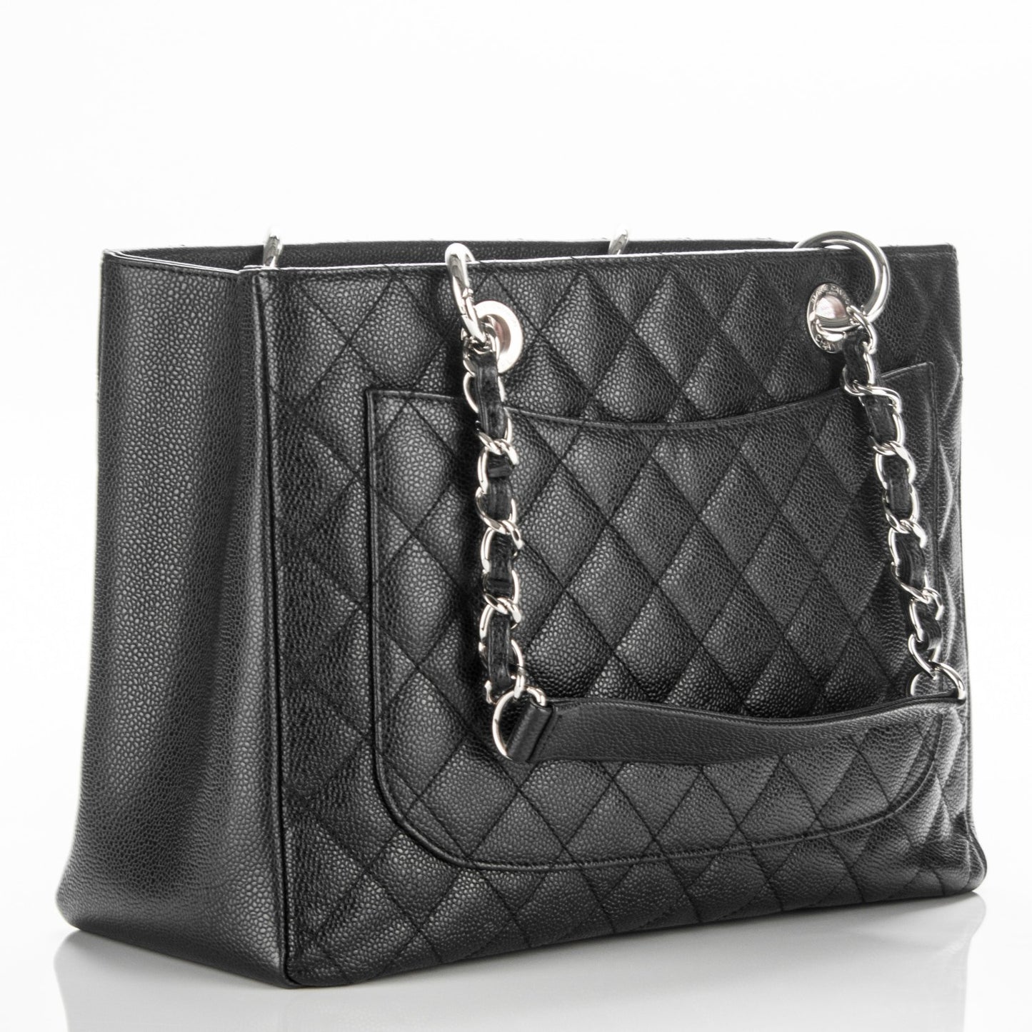 Caviar Quilted Grand Shopping Tote GST Black