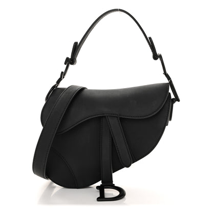 Christian Dior Ultra Matte Calfskin Mini Saddle Bag With Strap Black 1 of 14