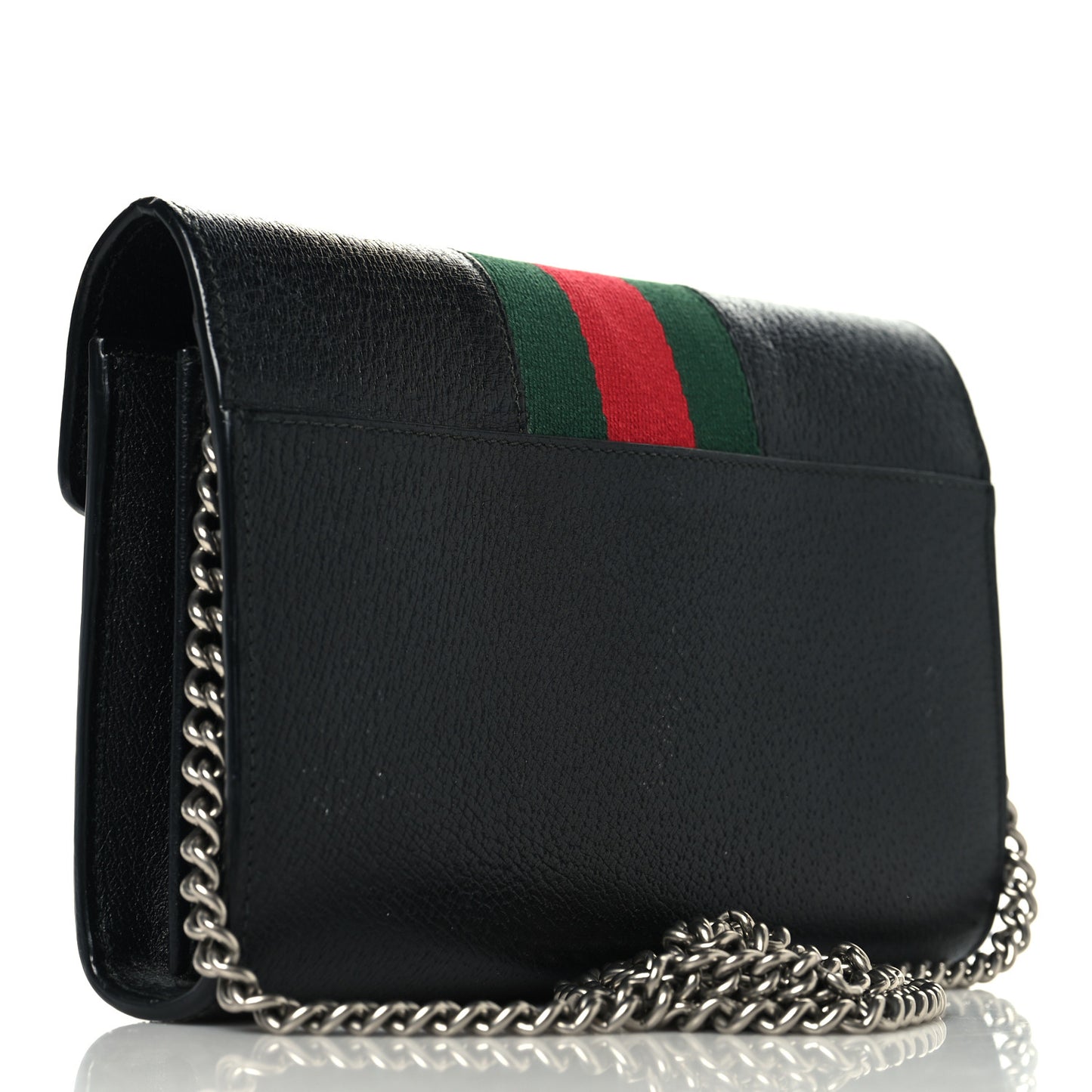 Calfskin Web Mini Dionysus Chain Wallet Black