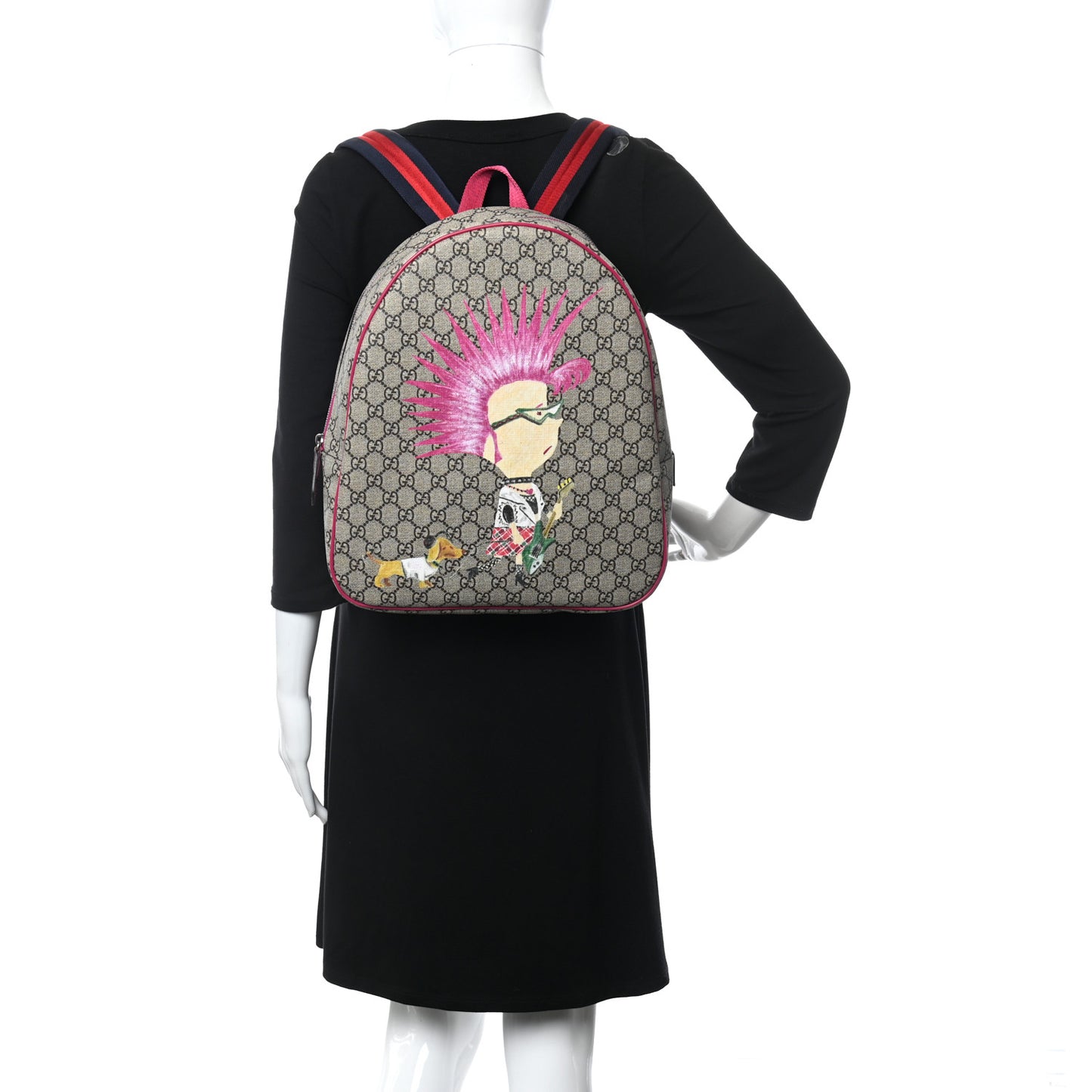 GG Supreme Monogram Punk Print Childrens Dome Backpack