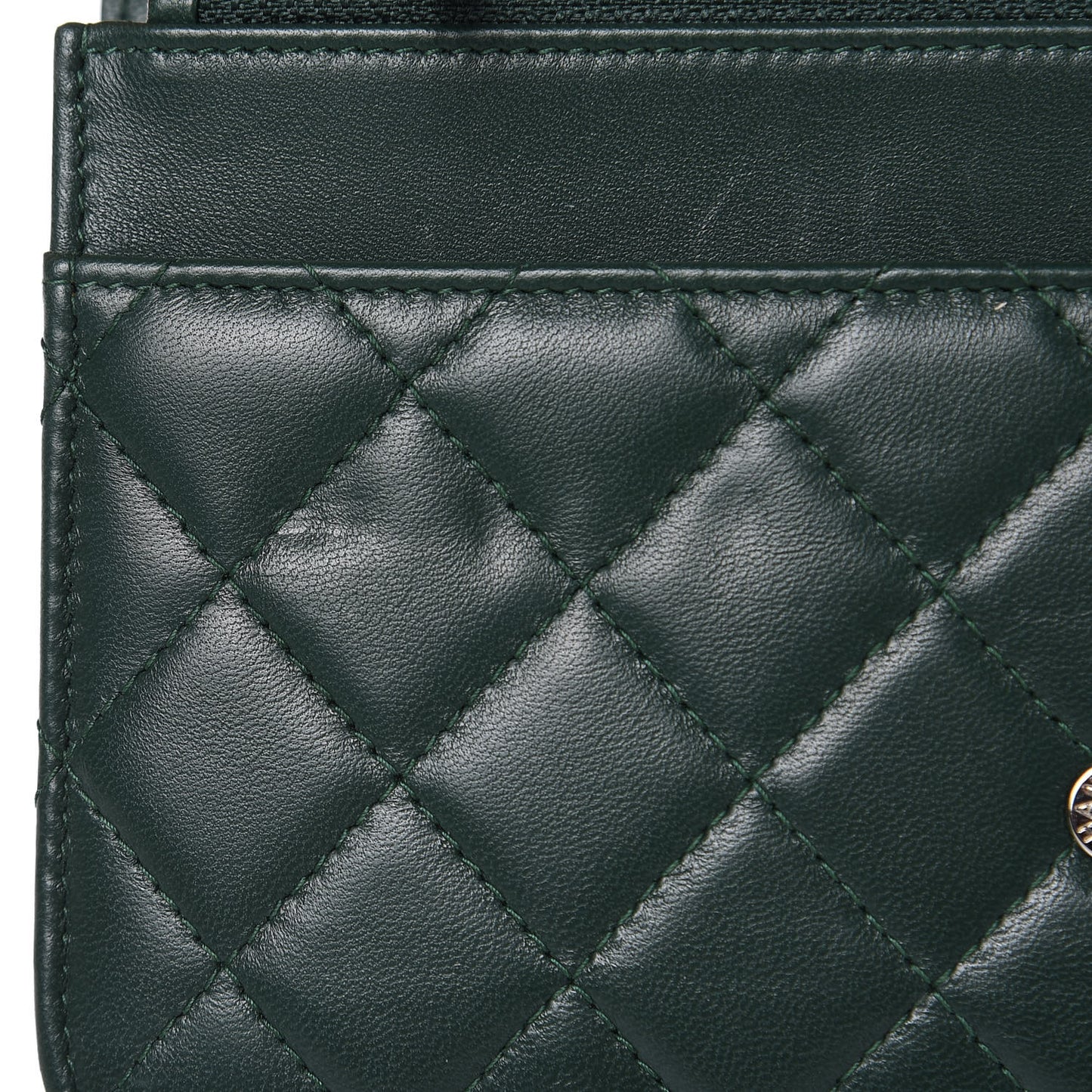 Lambskin Quilted Boy Wallet On Chain WOC Green
