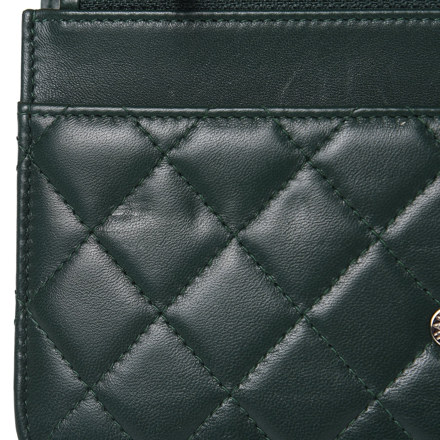Chanel Lambskin Quilted Boy Wallet On Chain WOC Green 12 of 14