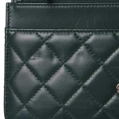 Chanel Lambskin Quilted Boy Wallet On Chain WOC Green 12 of 14