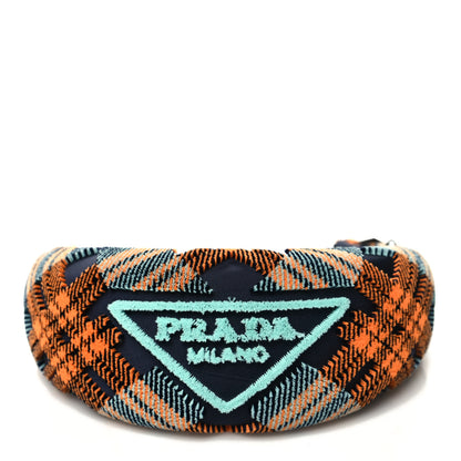 Prada Velvet Nylon Plaid Headband Black Multicolor 3 of 5
