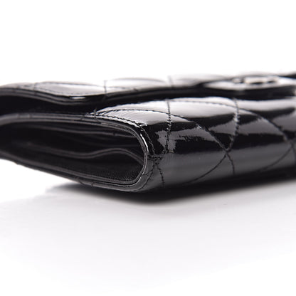 Chanel Patent Quilted Large Flap Wallet Black 9 of 13
