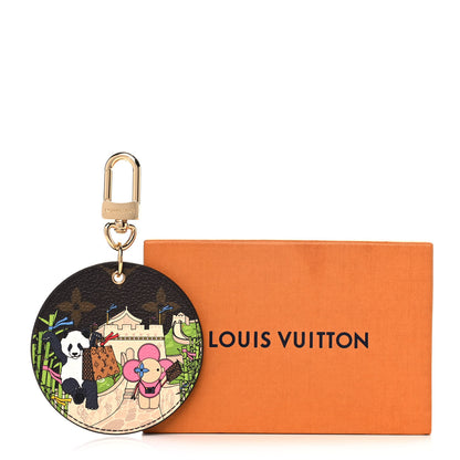 Louis Vuitton Monogram 2021 Christmas Animation China Wall Bag Charm Key Ring Myosotis Blue 6 of 6