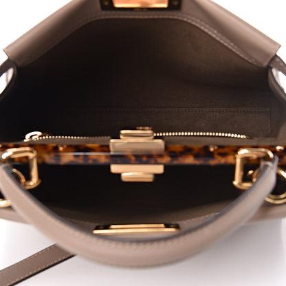 Fendi Vitello Seta Plexiglass Tortoise Medium Peekaboo Iconic Satchel Tortora 5 of 13
