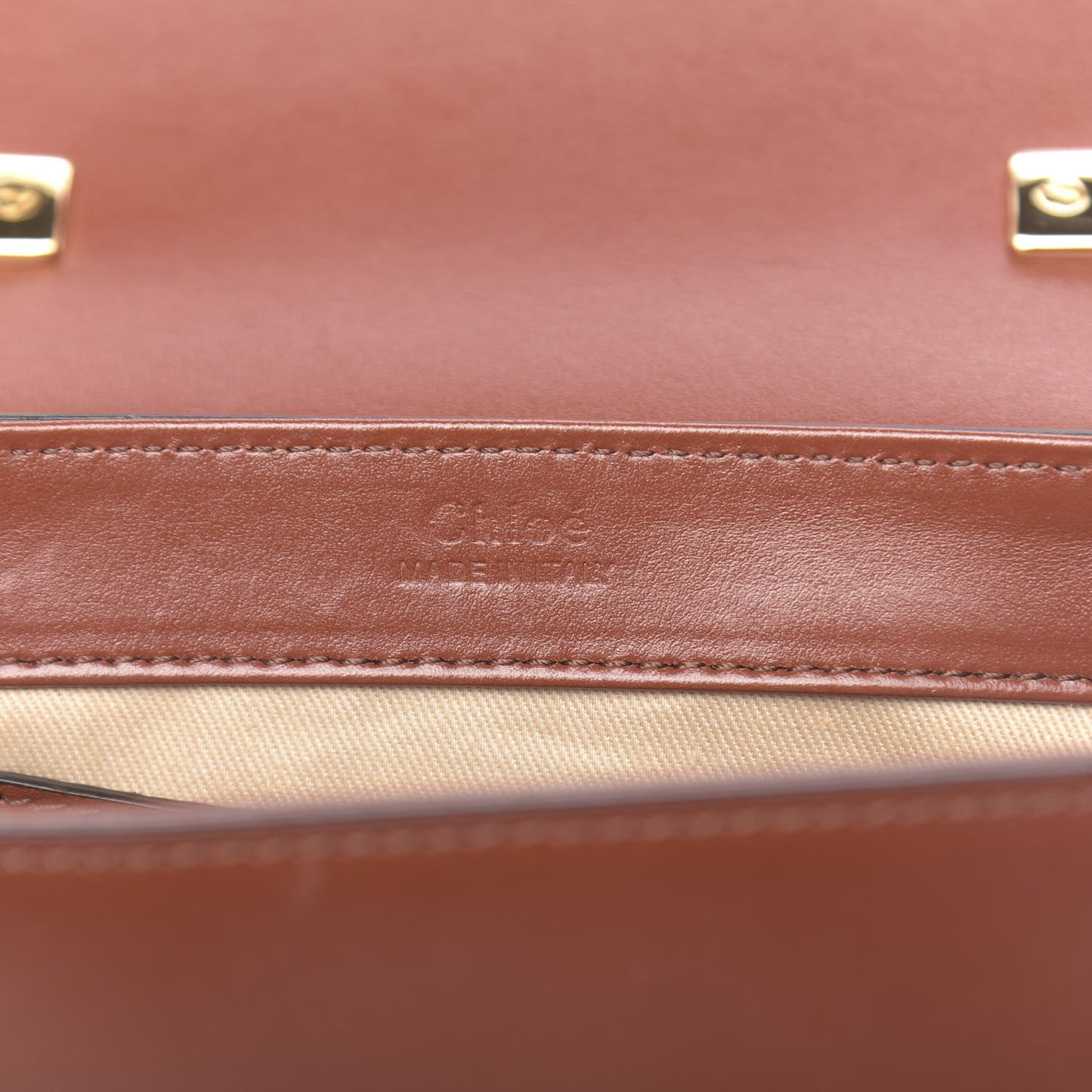 Shiny Calfskin Suede Mini C Bag Sepia Brown