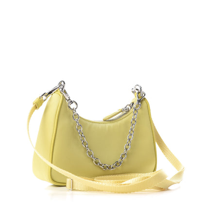 Prada Tessuto Nylon Saffiano Mini Re-Edition 2000 Shoulder Bag Ananas 2 of 9