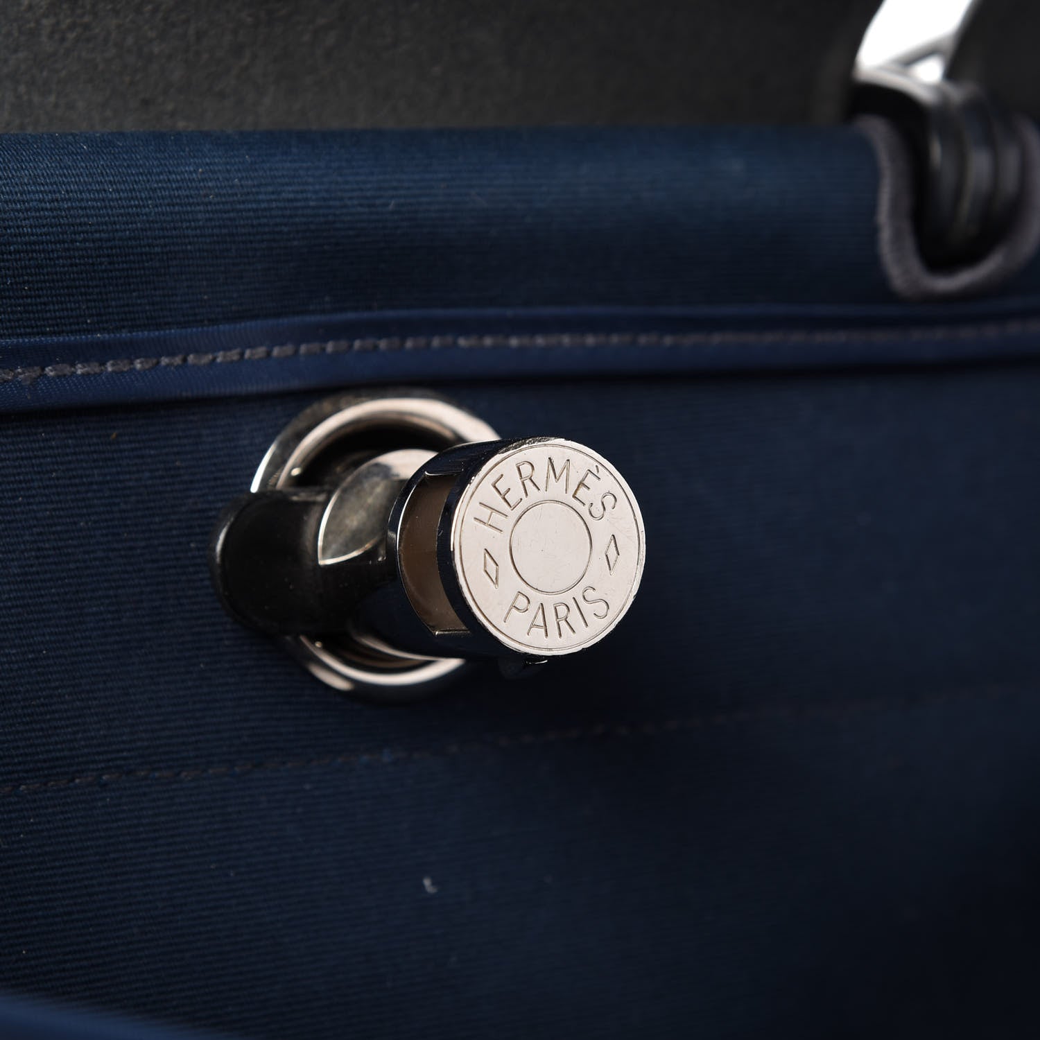 Hermes Vache Hunter Toile Herbag Zip 31 PM Black Bleu De Malte 8 of 8