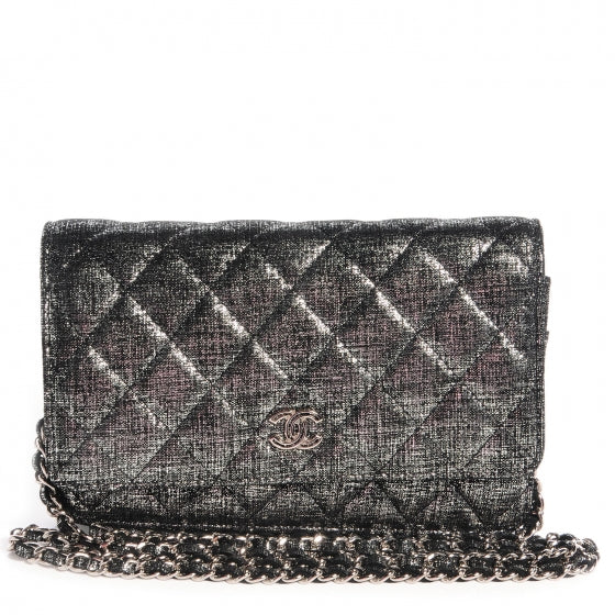Iridescent Wallet on Chain WOC Dark Silver