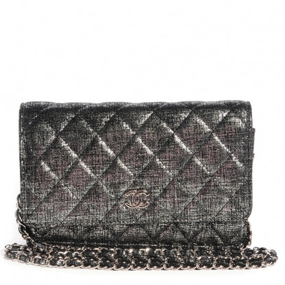 Chanel Iridescent Wallet on Chain WOC Dark Silver 1 of 7