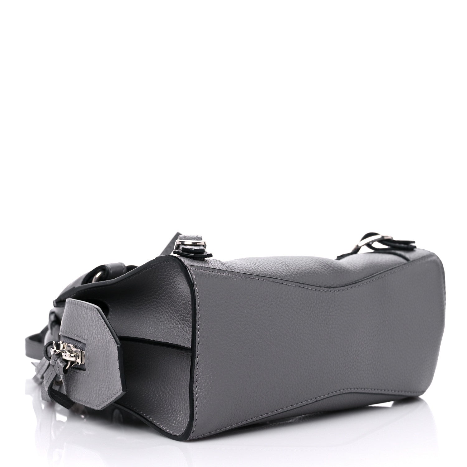 Balenciaga Grained Calfskin Neo Classic Silver Hardware Mini City Dark Grey 4 of 10