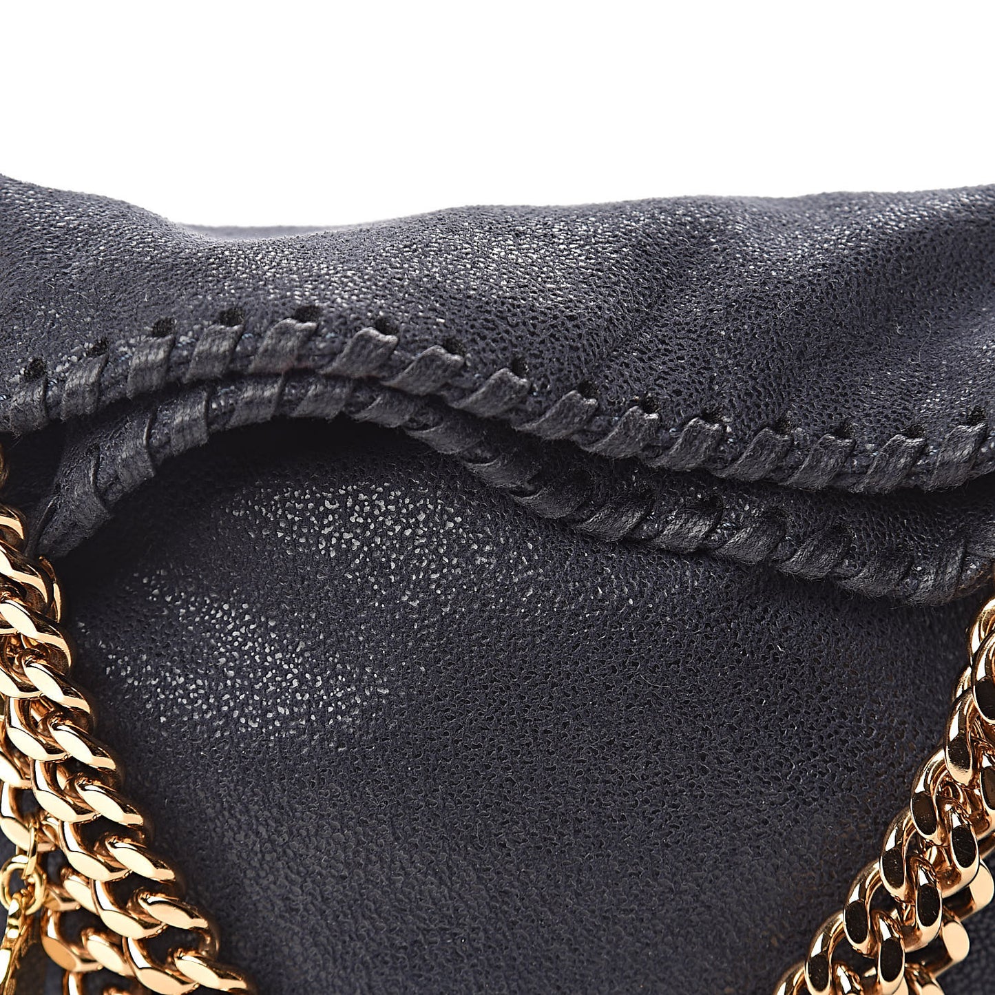 Shaggy Deer Mini Falabella Fold Over Tote Navy
