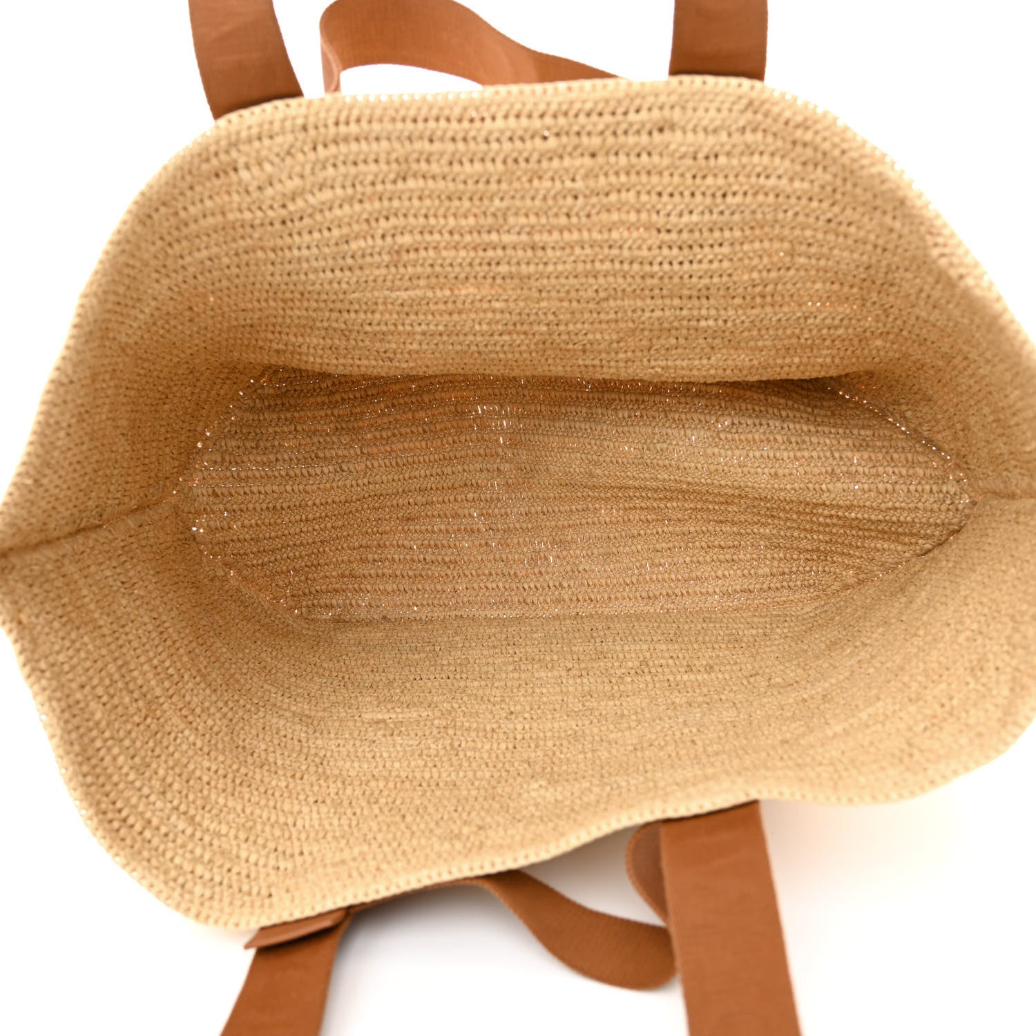 Loewe Raffia Paula's Ibiza Fold Shopper Tote Natural Tan 5 of 9