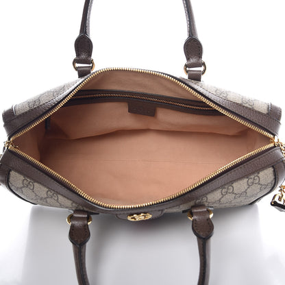 Gucci GG Supreme Monogram Web Medium Ophidia Boston Brown 6 of 10