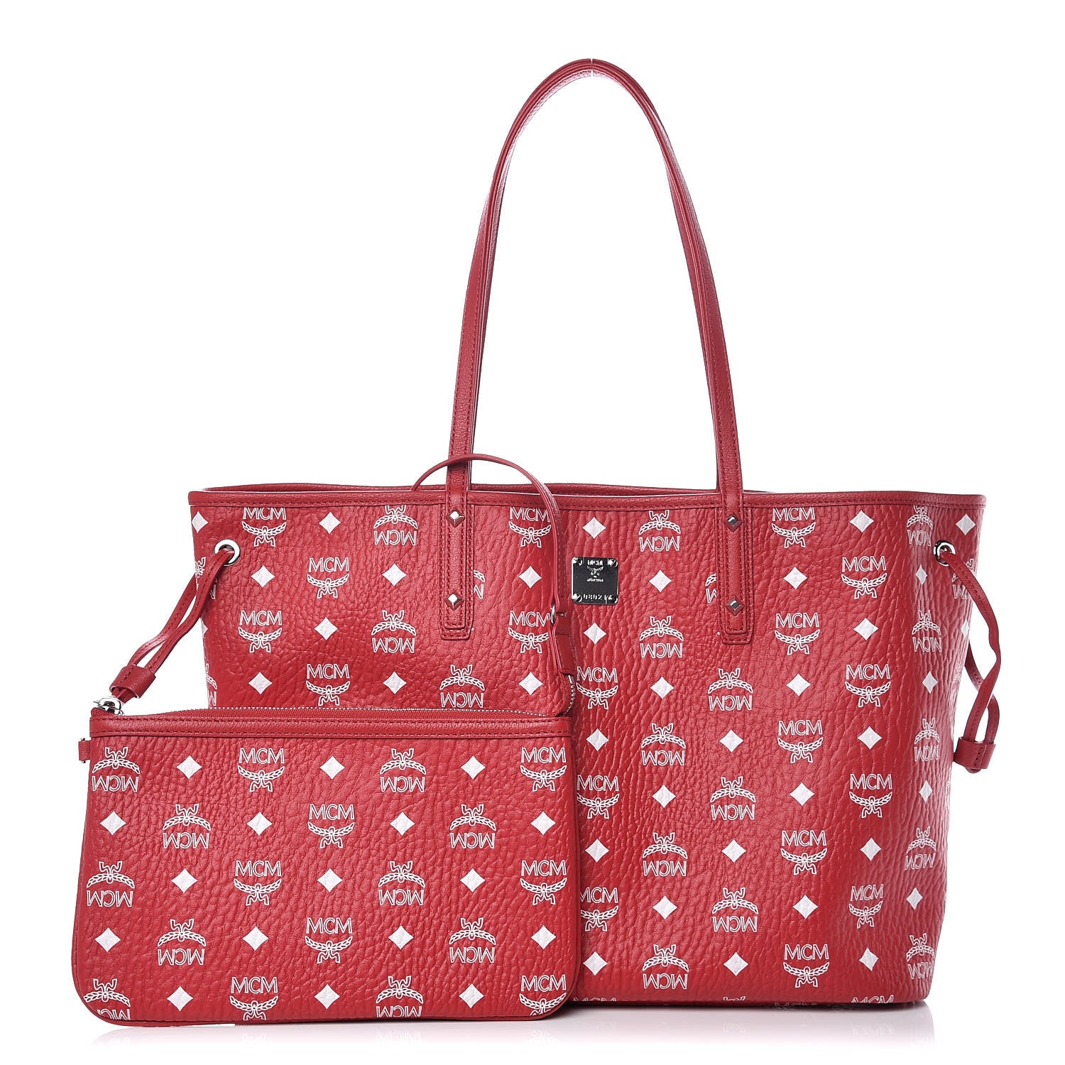 MCM Visetos Medium Reversible Shopper Tote Ruby Red 1 of 16