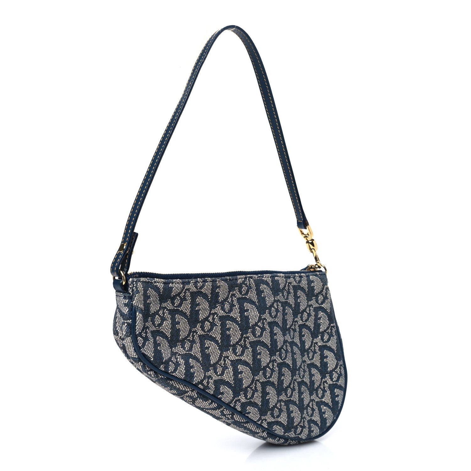 Christian Dior Monogram Mini Saddle Pochette Navy 3 of 10