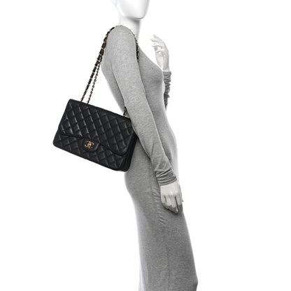 Chanel Caviar Quilted Jumbo Single Flap Black 2 of 10