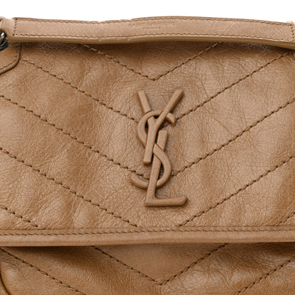 Saint Laurent Crinkled Calfskin Matelasse Monogram Baby Niki Chain Satchel Natural Tan 8 of 10