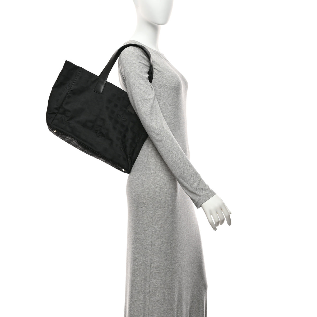 Nylon Medium Travel Tote Black