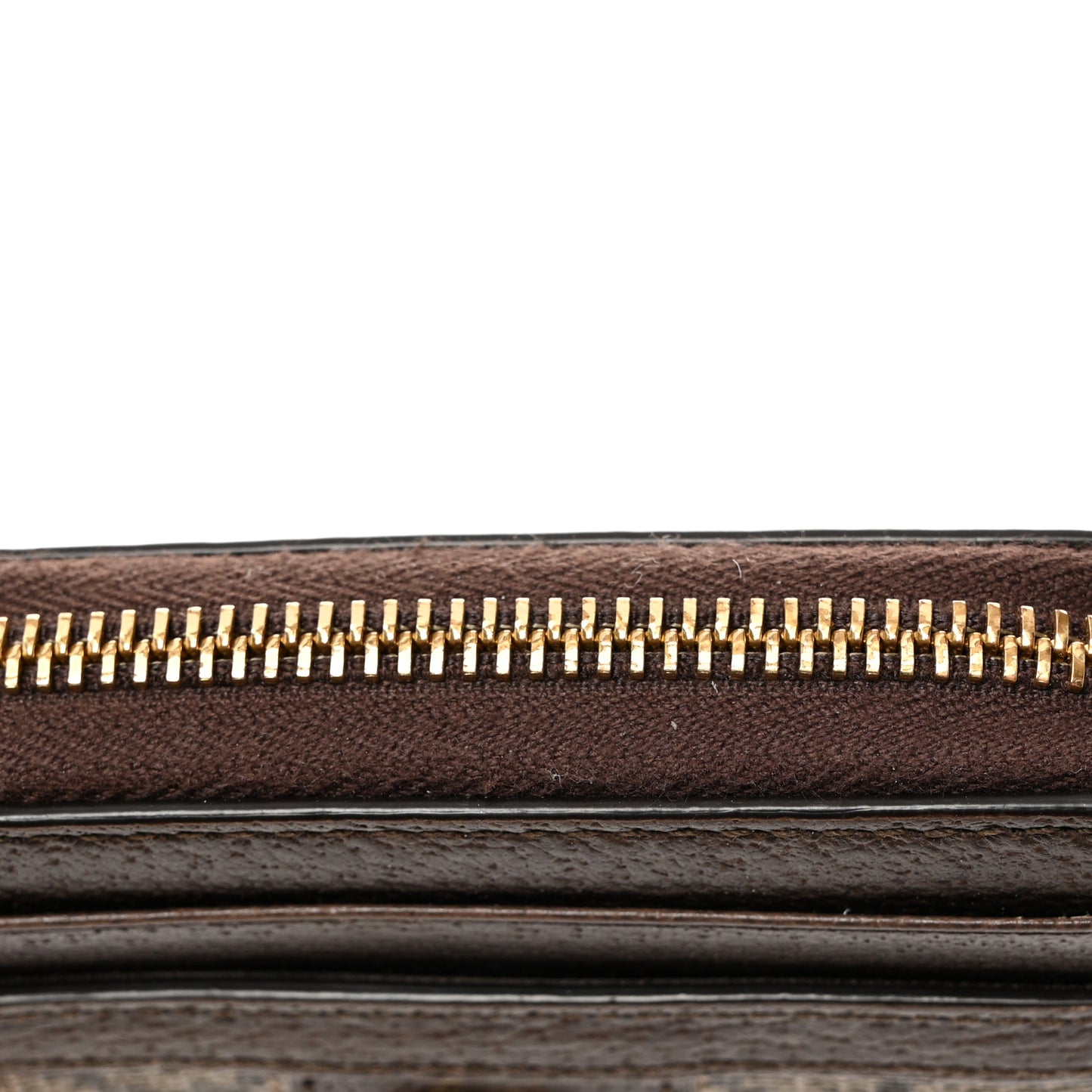 GG Supreme Monogram Textured Dollar Calfskin Web Ophidia Zip Around Card Case Wallet Beige Ebony New Acero