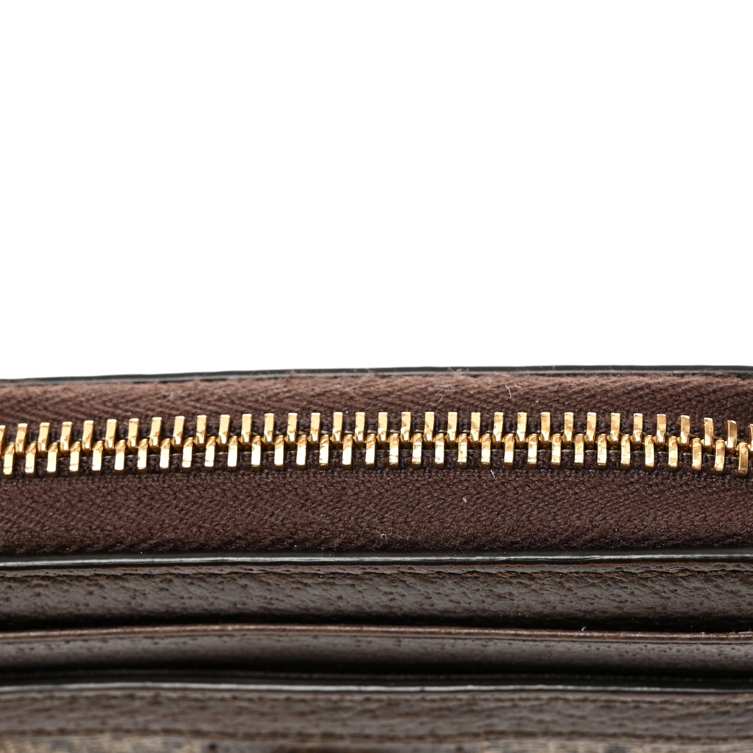 Gucci GG Supreme Monogram Textured Dollar Calfskin Web Ophidia Zip Around Card Case Wallet Beige Ebony New Acero 8 of 8