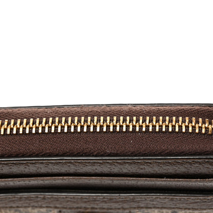 Gucci GG Supreme Monogram Textured Dollar Calfskin Web Ophidia Zip Around Card Case Wallet Beige Ebony New Acero 8 of 8